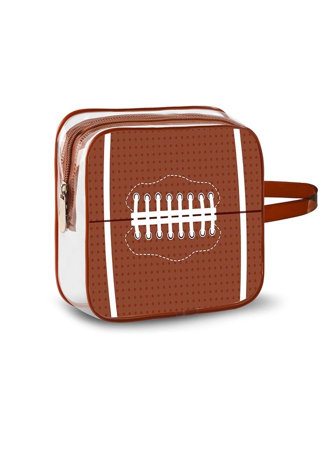 Lebaley 16PCS Football Cosmetic Bag - Waterproof Football Clear PVC Travel Bag,Football Gift Accessories Bags Goodie Snack Makeup Bag,Toiletry Zipper Pouch Organizer,Football Team Gifts for Team Player - Image 1